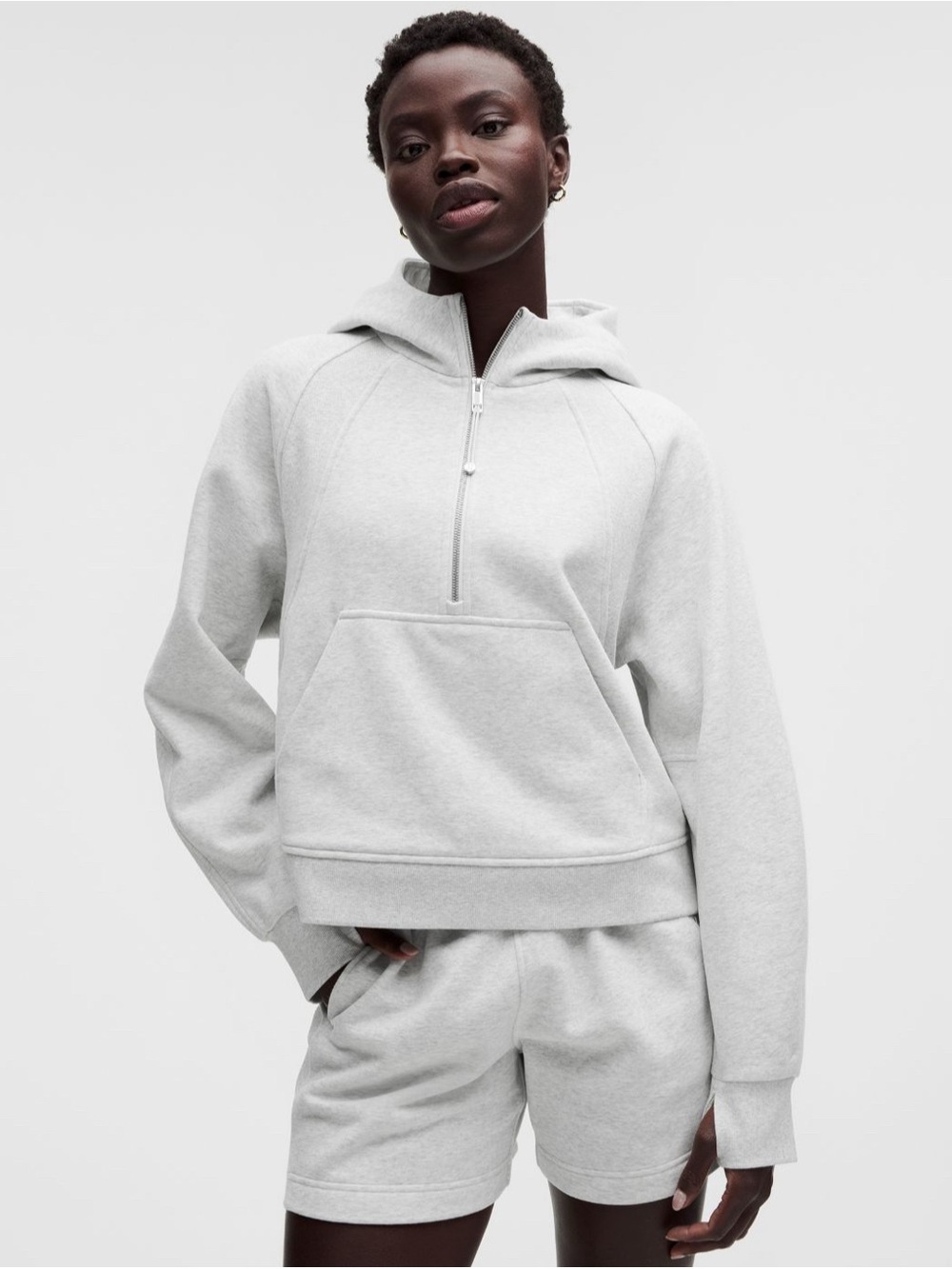 lululemon athletica scuba heathered Gray Half-Zip Hoodie